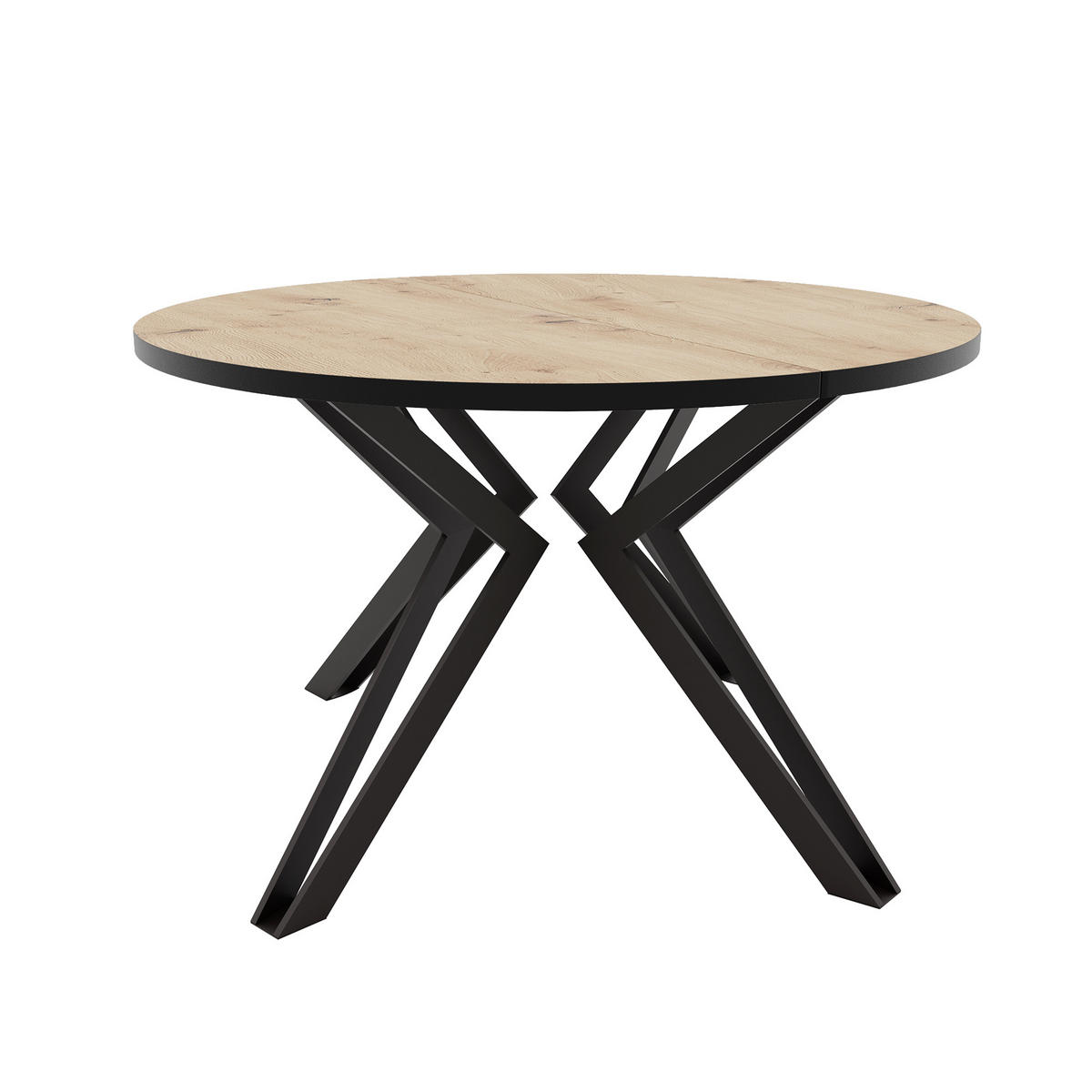 ESSTISCH ausziehbar aus MDF, Braun - Schwarz/Braun, Holzwerkstoff (120/120/76cm) - Idohome