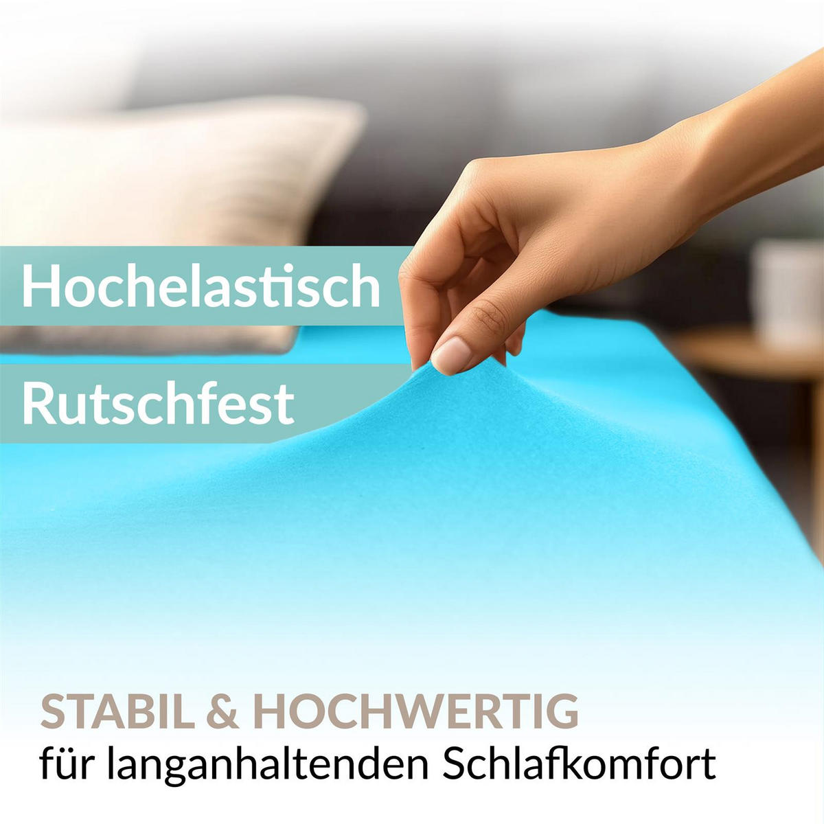 JERSEY-SPANNBETTTUCH 180x200 - 200x200 Große Bettlaken aus 100% Baumwolle, Spannbettlaken Laken Uni Türkis - Türkis, Textil (200/200cm) - Carpe Sonno