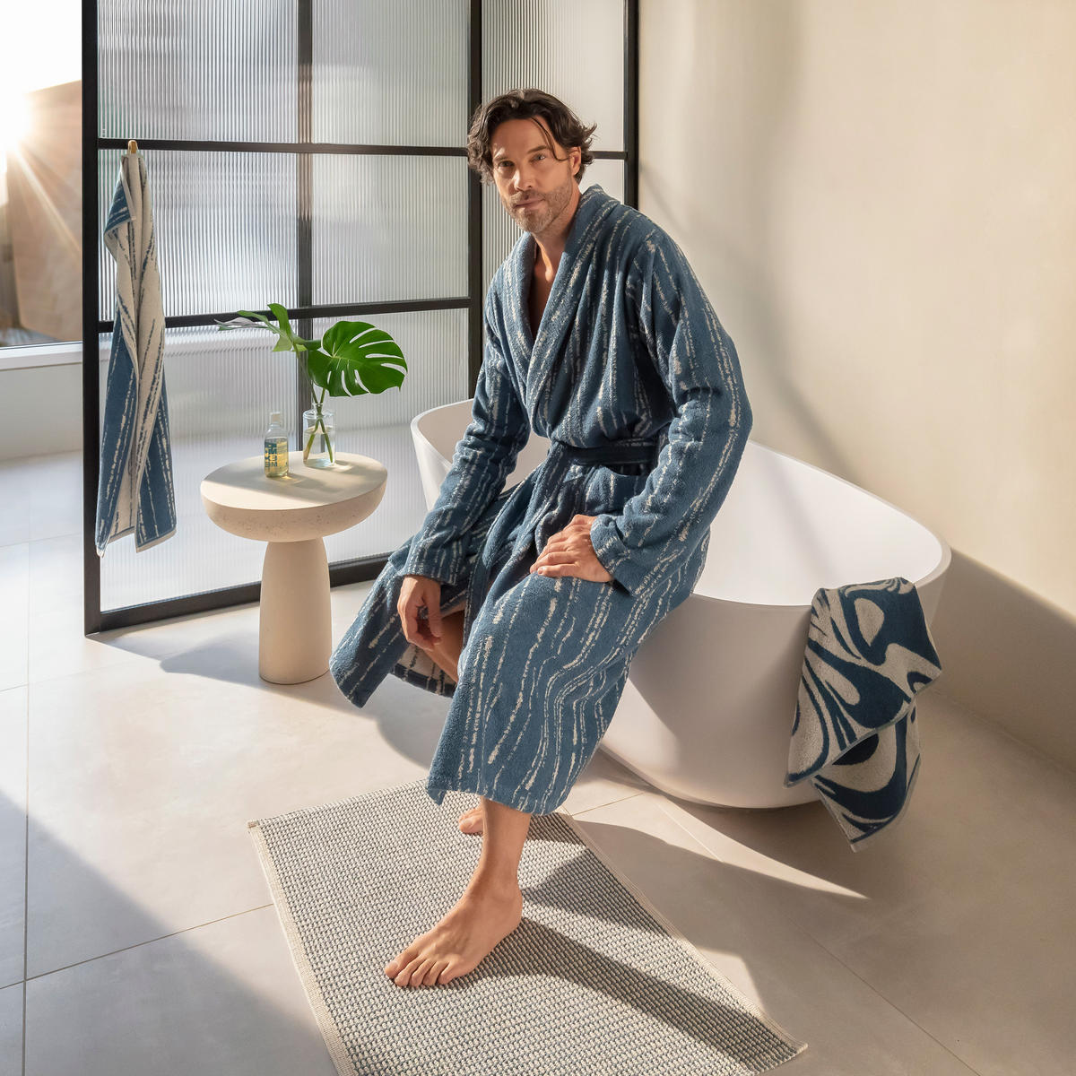 SCHALKRAGENMANTEL BOHEMIAN DREAMS - Blau/Naturfarben, Textil (Lnull) - MÖVE