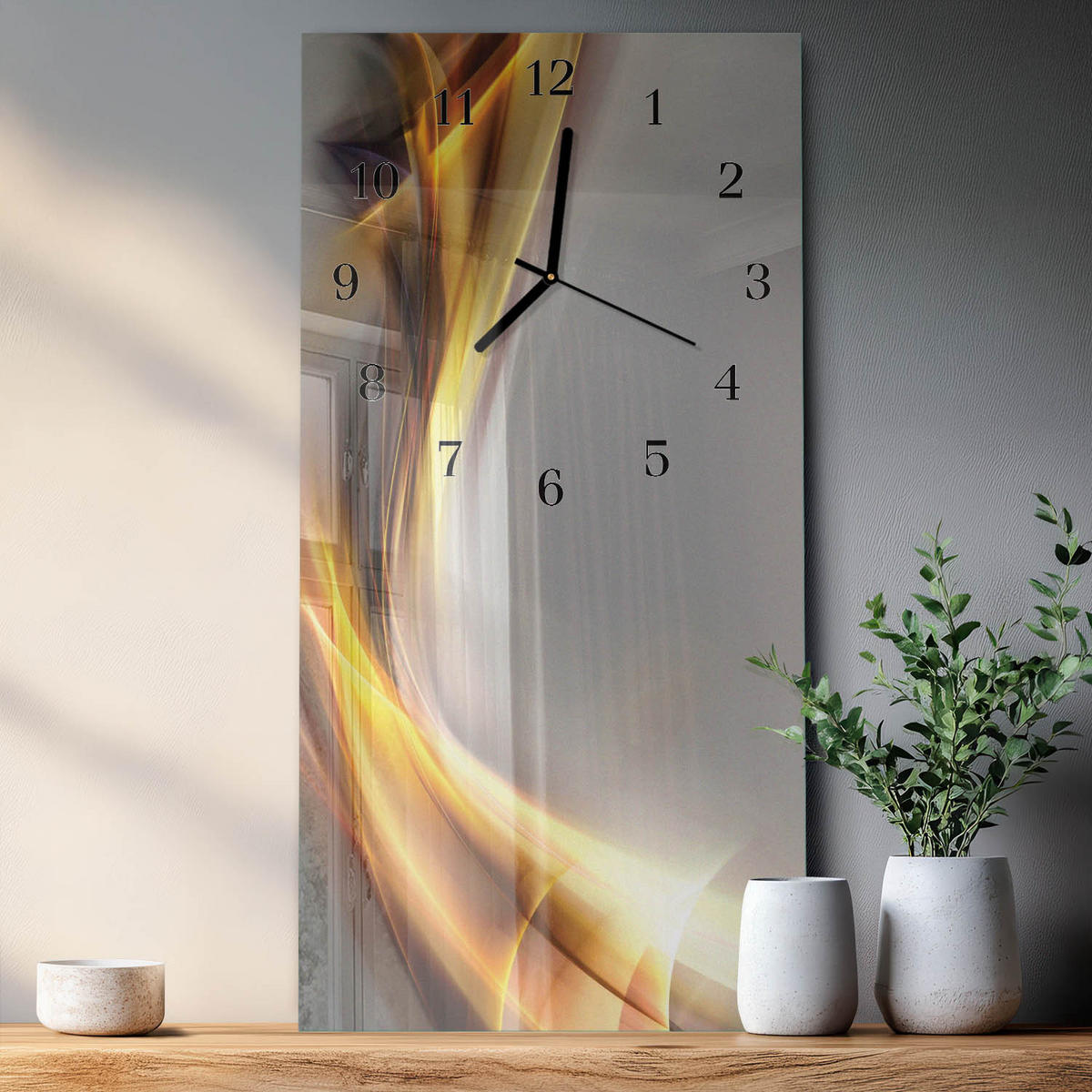 WANDUHR 60x30 cm - Orchidee - Multicolor, Glas (30/60/0.4cm) - TULUP