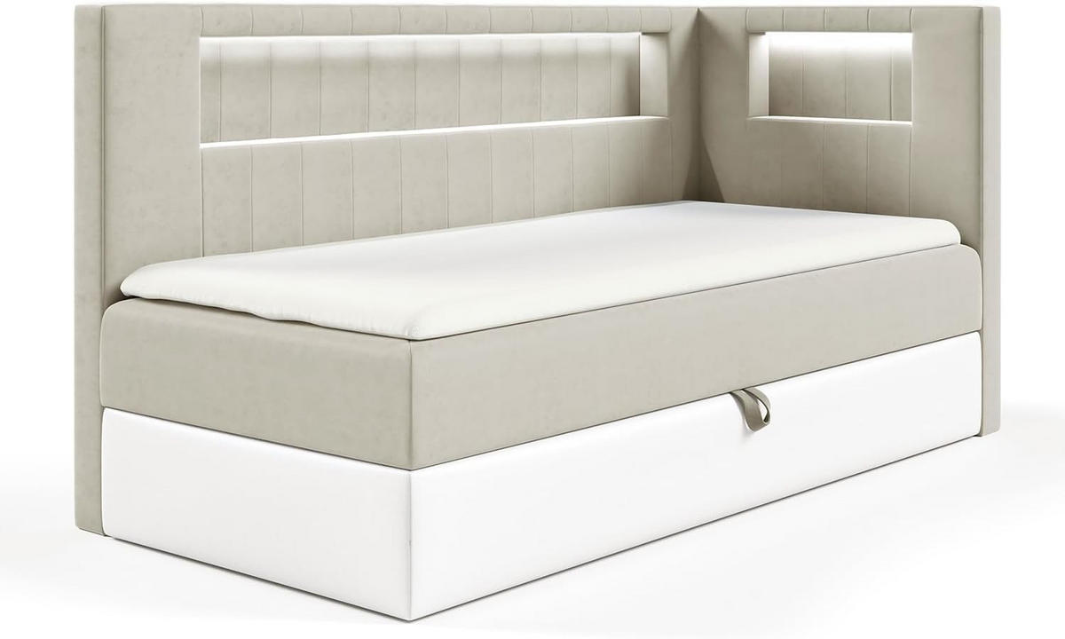 KINDERBETT GARETH 3 - Beige/Weiß, Holzwerkstoff (103/212cm) - Meblini