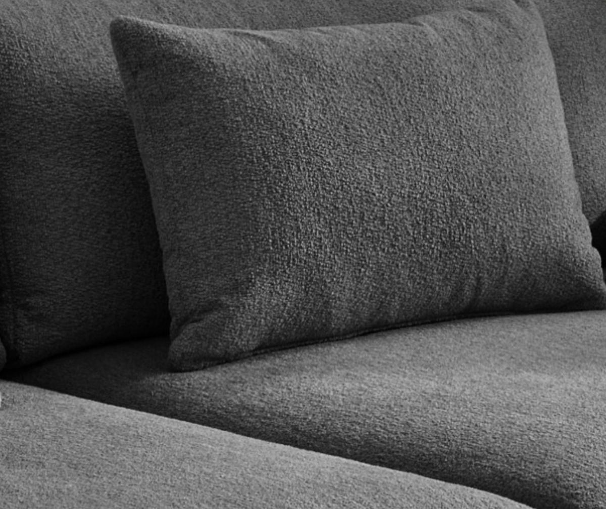 BIG-SOFA mit Federkern B290/T135/H90 cm extratief, Liegefläche 122x240 cm, Flachgewebe Dunkelgrau / 15248 - Dunkelgrau/Schwarz, Kunststoff/Textil (290/90/135cm) - luma-home