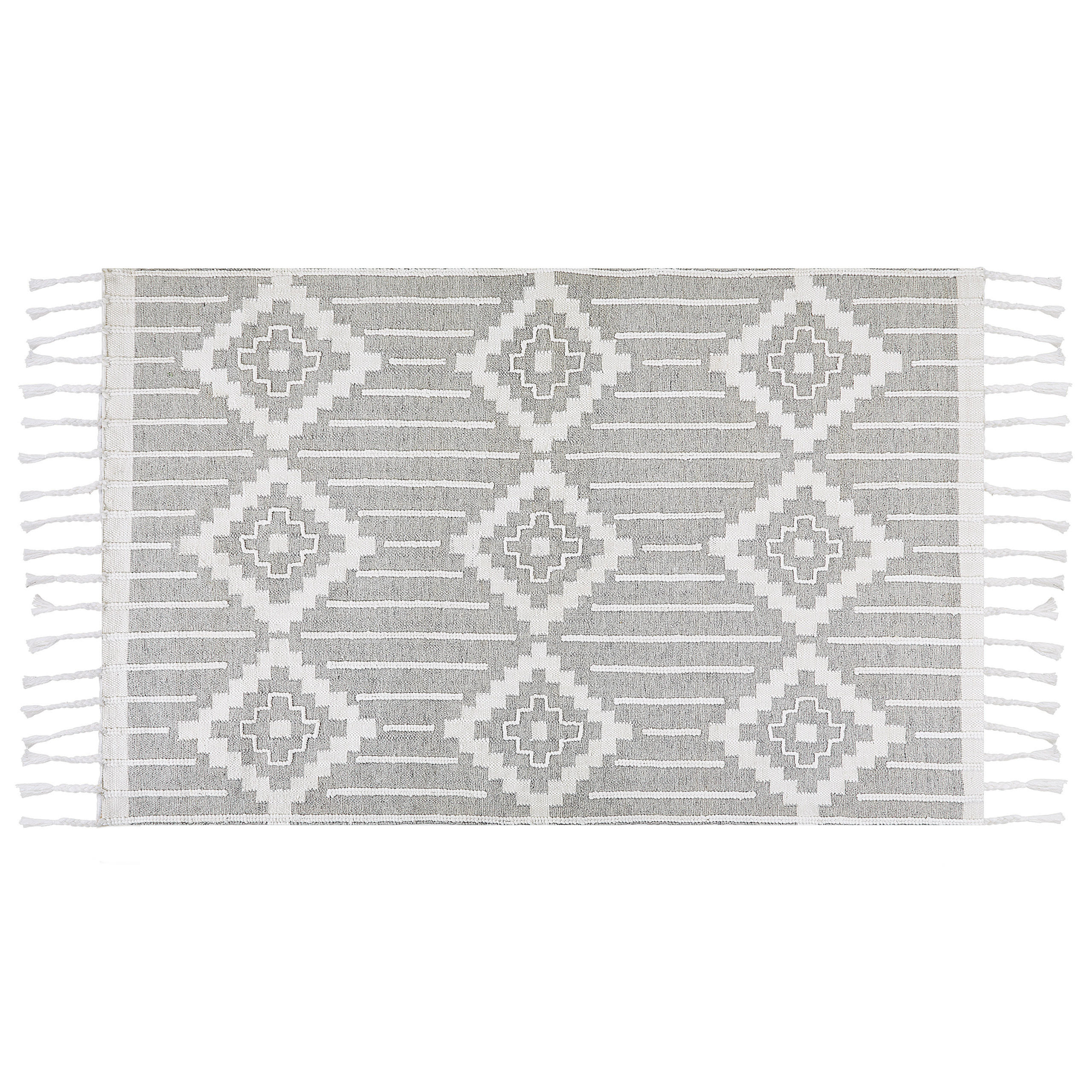 VINTAGE-OUTDOOR TEPPICH Tabiat 200/140 cm - Weiß, Kunststoff (140/200cm) - Beliani