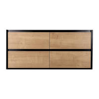 WASCHBECKENUNTERSCHRANK - 120 cm x 45.6 cm - Holz, Platte - Schwarz, Naturfarben Hell - LANNICK - Schwarz/Naturfarben, Holz (120/55/45.6cm) - Vente-Unique