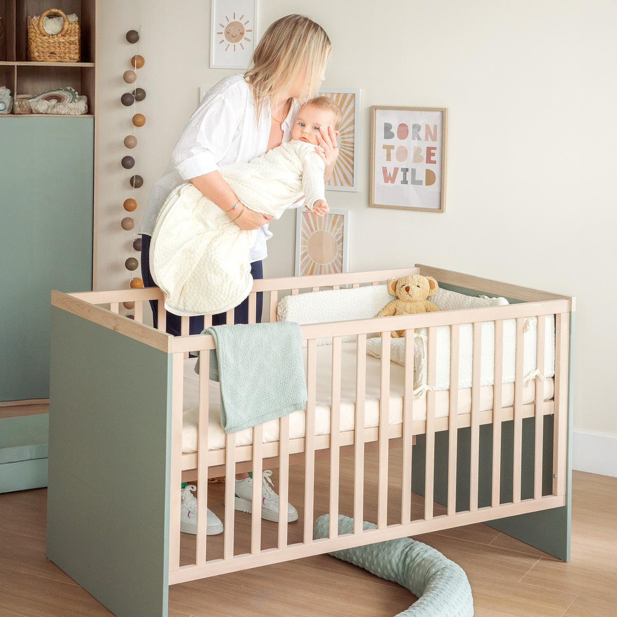 BABYZIMMER Selva 2-teilig - Grün, Holz (1/1/1cm) - Roba