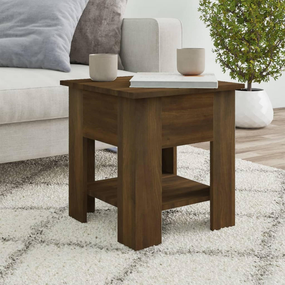 COUCHTISCH Braun Eichen-Optik 40x40x42 cm Holzwerkstoff - Braun, Holzwerkstoff (40/40/42cm) - furnicato