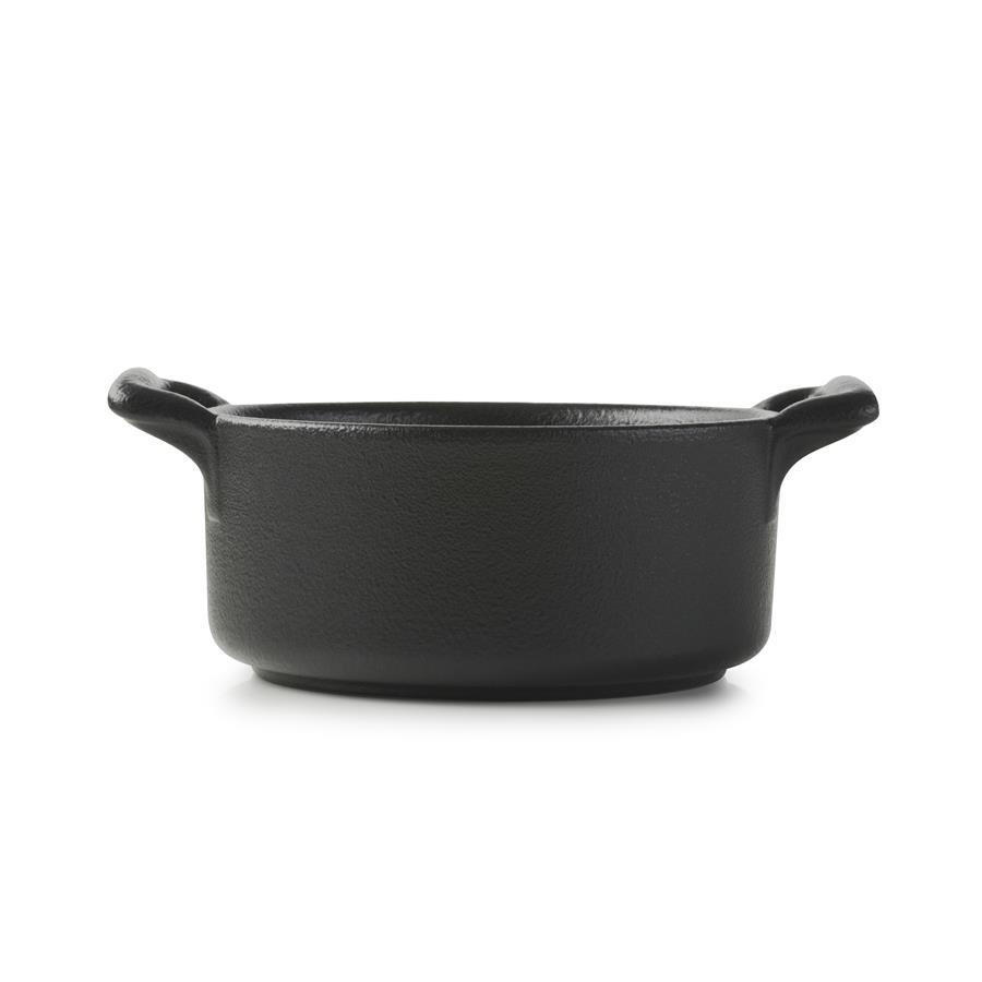 KASSEROLLE OHNE DECKEL 25CL Gusseisenoptik - Schwarz, Keramik (10cm) - Revol Porcelaine France
