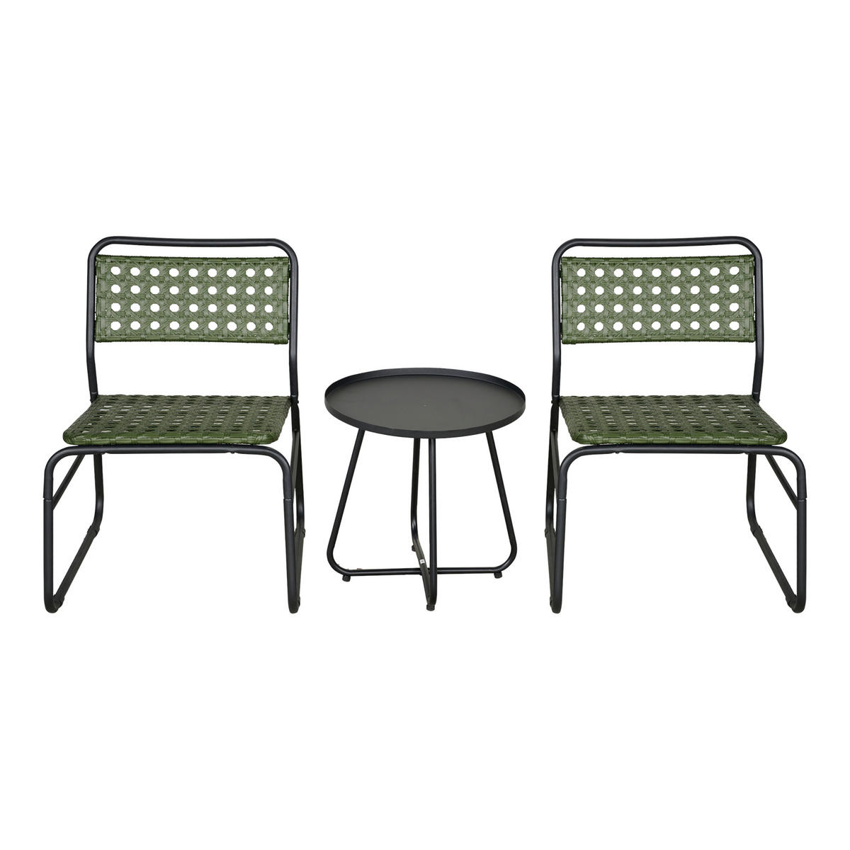 BISTRO-SET 3 TLG. Brienza - Grün, Metall - casa.pro