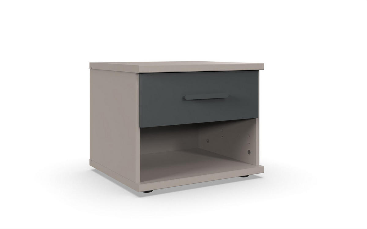 JUGENDZIMMER Bahamas Saharagrau- Grafit 8 teilig mit Schwebetürenschrank - Grau, Holzwerkstoff (80/200/120cm)