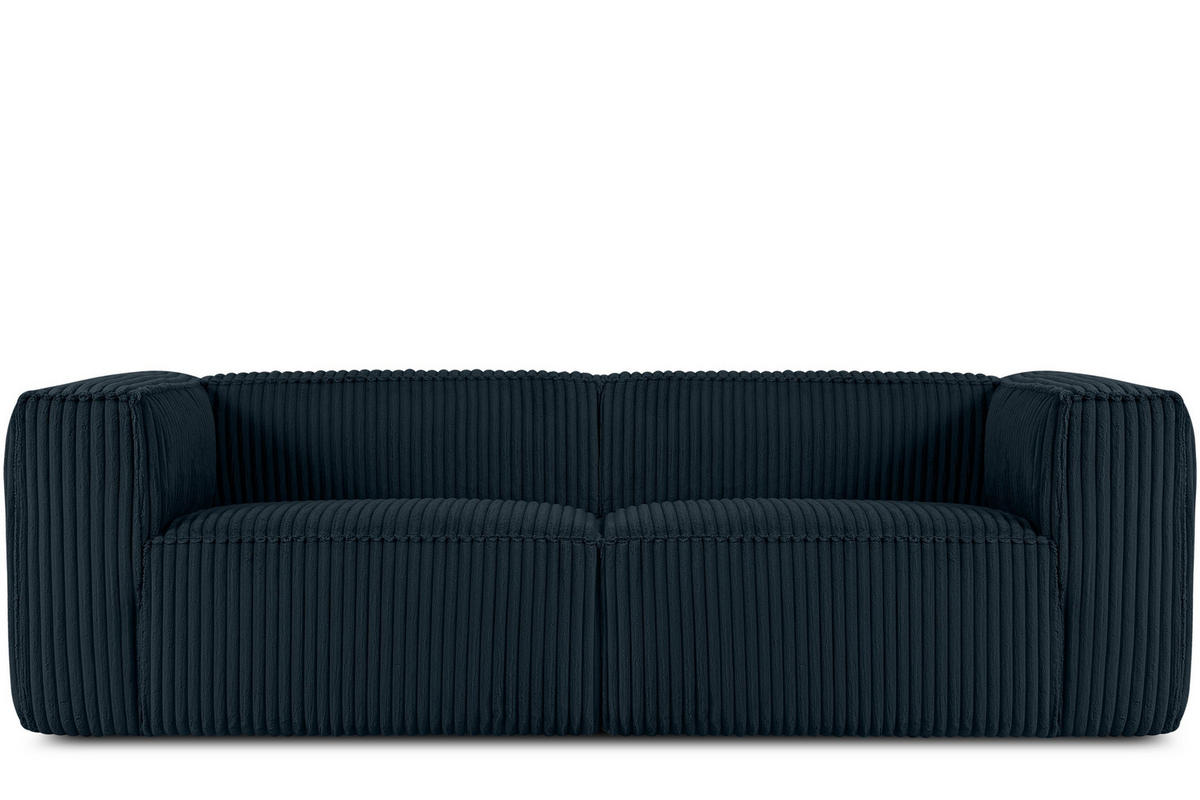 3-SITZER-SOFA FEROX Modern, Cord-Stoff, marineblau - Blau/Grün, Textil (246/73/96cm) - KONSIMO®