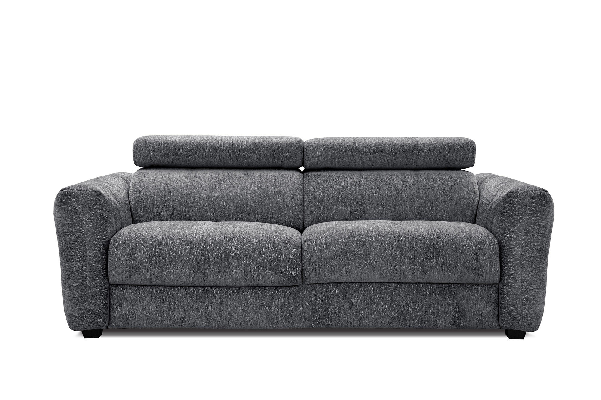 SOFA CALVERA 3-Sitzer, graphitfarben - Schwarz/Graphitfarben, Holzwerkstoff/Textil (204/79/106cm) - Courtois Laville