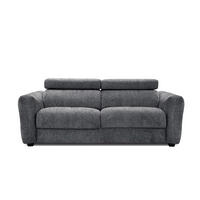 SOFA CALVERA 3-Sitzer, graphitfarben - Schwarz/Graphitfarben, Holzwerkstoff/Textil (204/79/106cm) - Courtois Laville