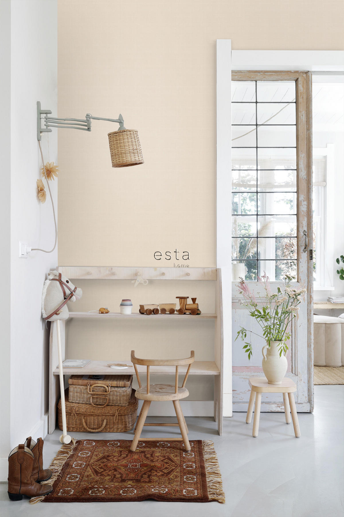 TAPETE Leinen-Optik 53 cm x 10.05 m - Beige, Papier (53/1000cm) - ESTAhome