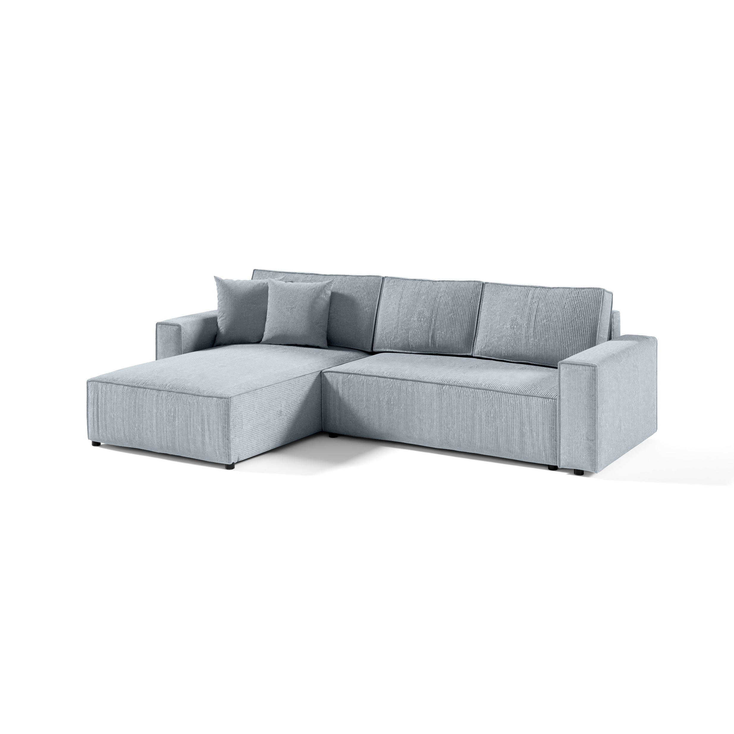 ECKSOFA Couch Sofagarnitur Sekwana L-form Hellgrau - Hellgrau, Naturmaterialien (294/185cm) - Fedve