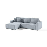 ECKSOFA Bento L Hellgrau - Hellgrau, Naturmaterialien (294/185cm) - Meblito