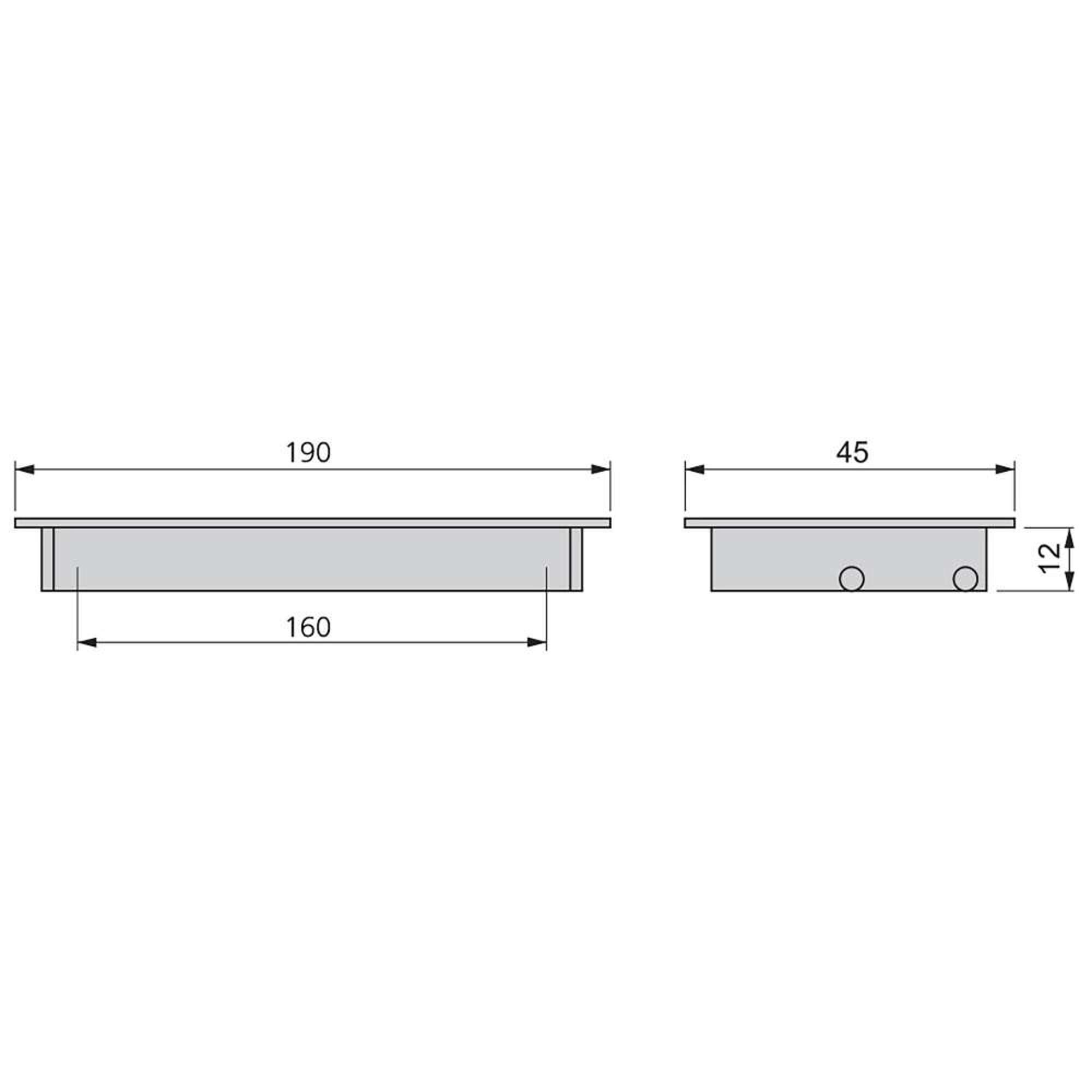 MÖBELGRIFFE Bologna, L190mm, 160mm Achsenabstand, Aluminium, matt eloxiert 5er-set - Dunkelgrau, Metall (9/5/21cm) - EMUCA