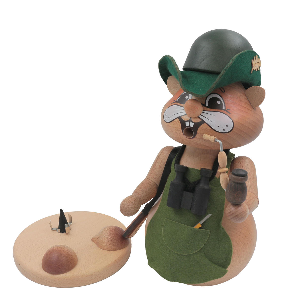 RAUCHFIGUR Hamster Jäger 24 cm - Multicolor, Holz (15/1/0.1cm)