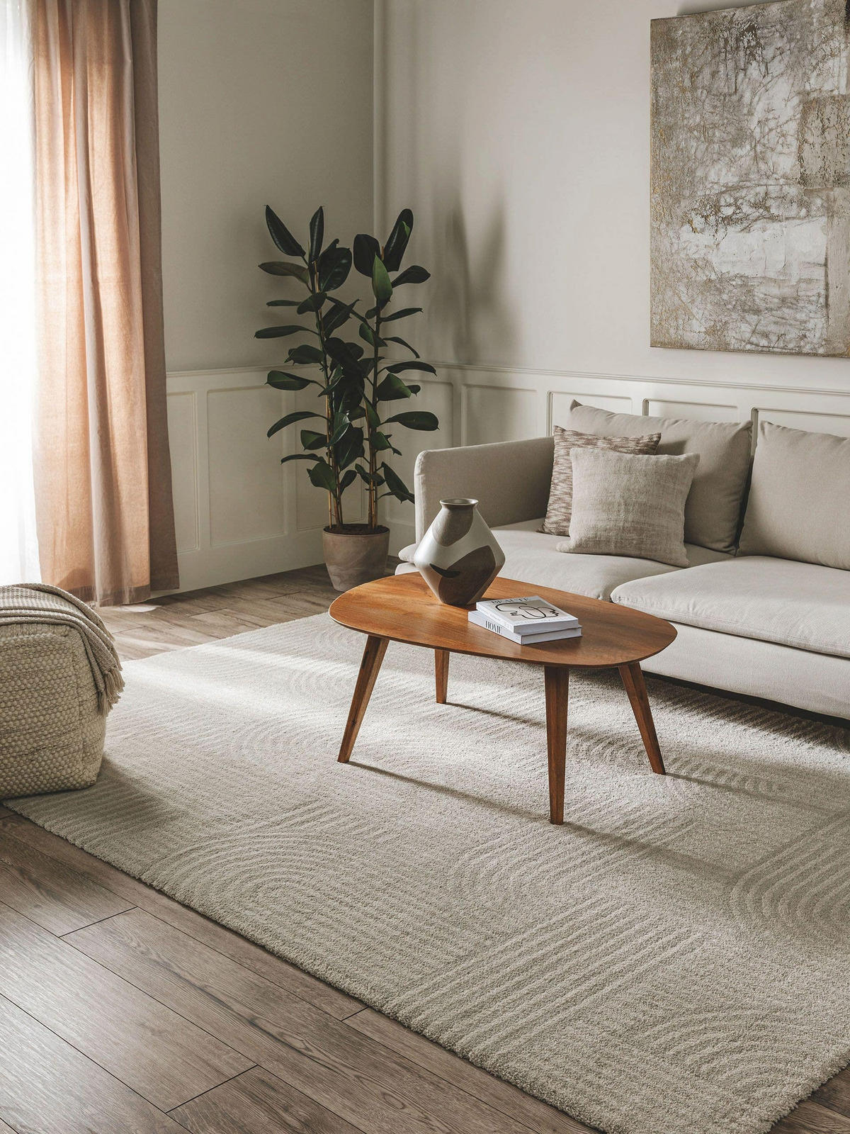 TEPPICH Tacoma Hellgrau 120x170 cm - Hellgrau, Textil (120/170cm) - benuta Nest