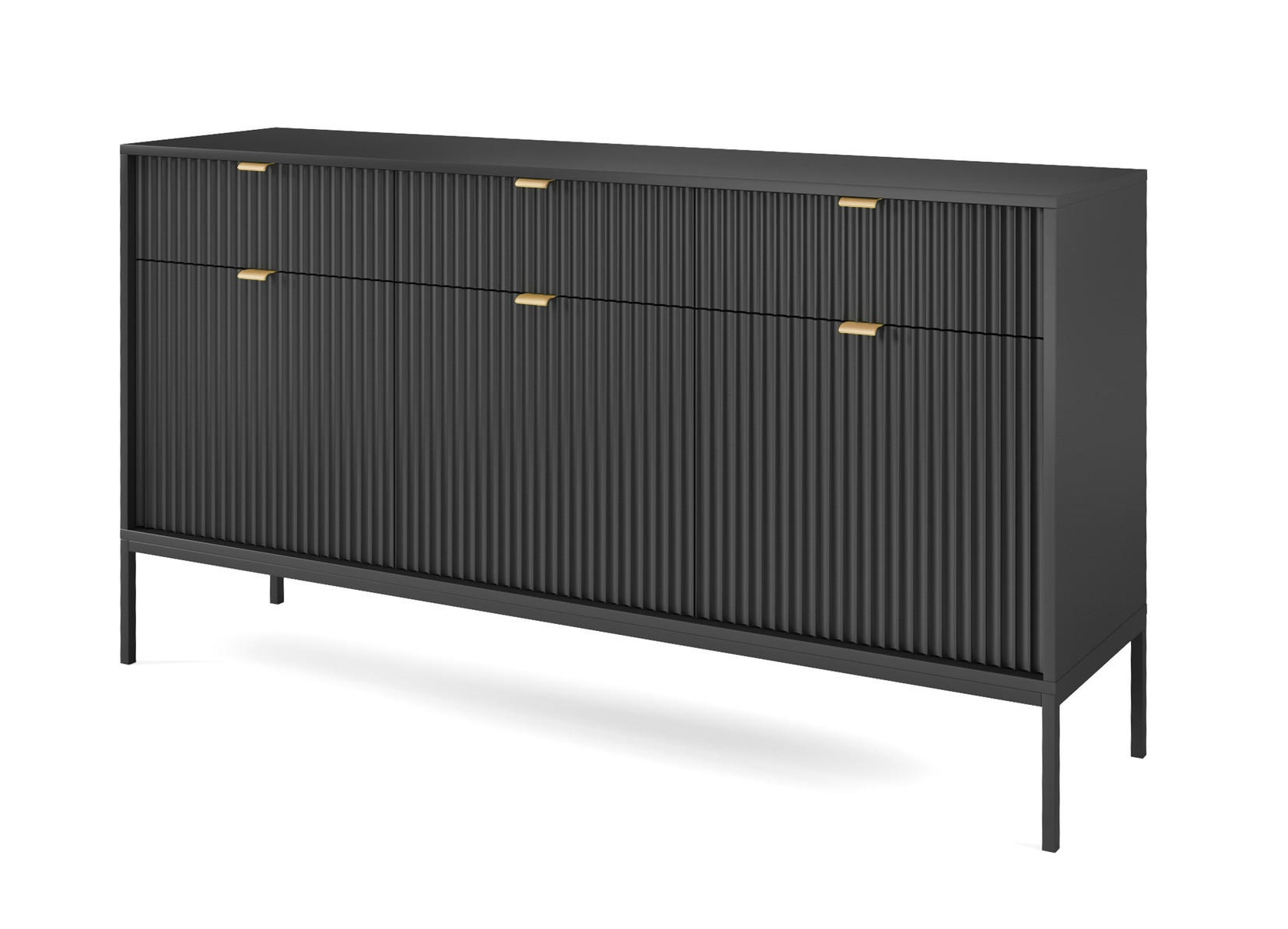 Emporius Sideboard Schwarz 154x83x39 cm