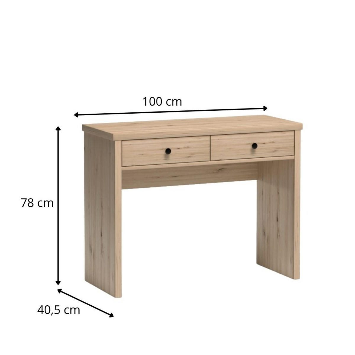 SCHMINKTISCH Cali C-18 100 x 40,5 x 78 cm Eiche Artisan - Eiche Artisan, Holzwerkstoff (40.5/100/78cm) - Koseto