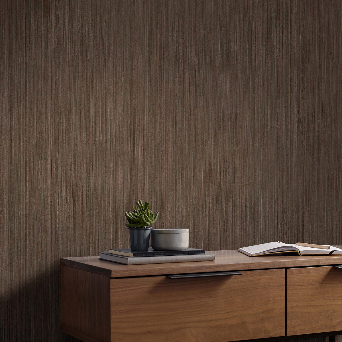 VLIESTAPETE mit Vinyl - Lustre Bronze - Braun, Kunststoff (52/1000cm) - Graham & Brown