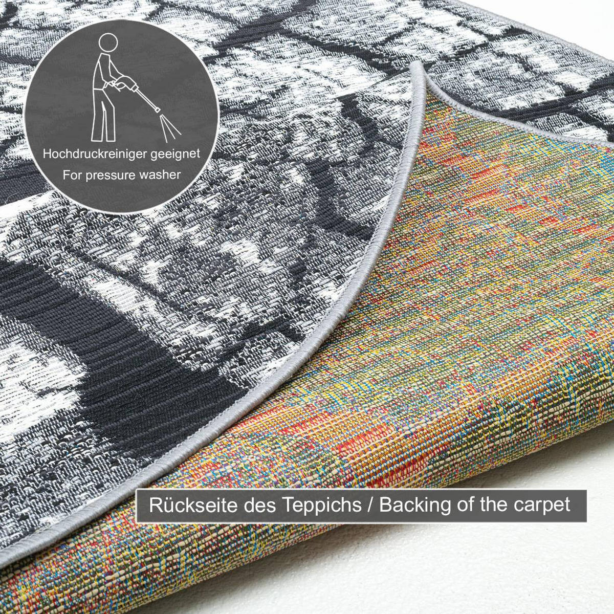 OUTDOORTEPPICH Aurora 60x60 cm - Grau, Textil (60/60cm) - Gino Falcone