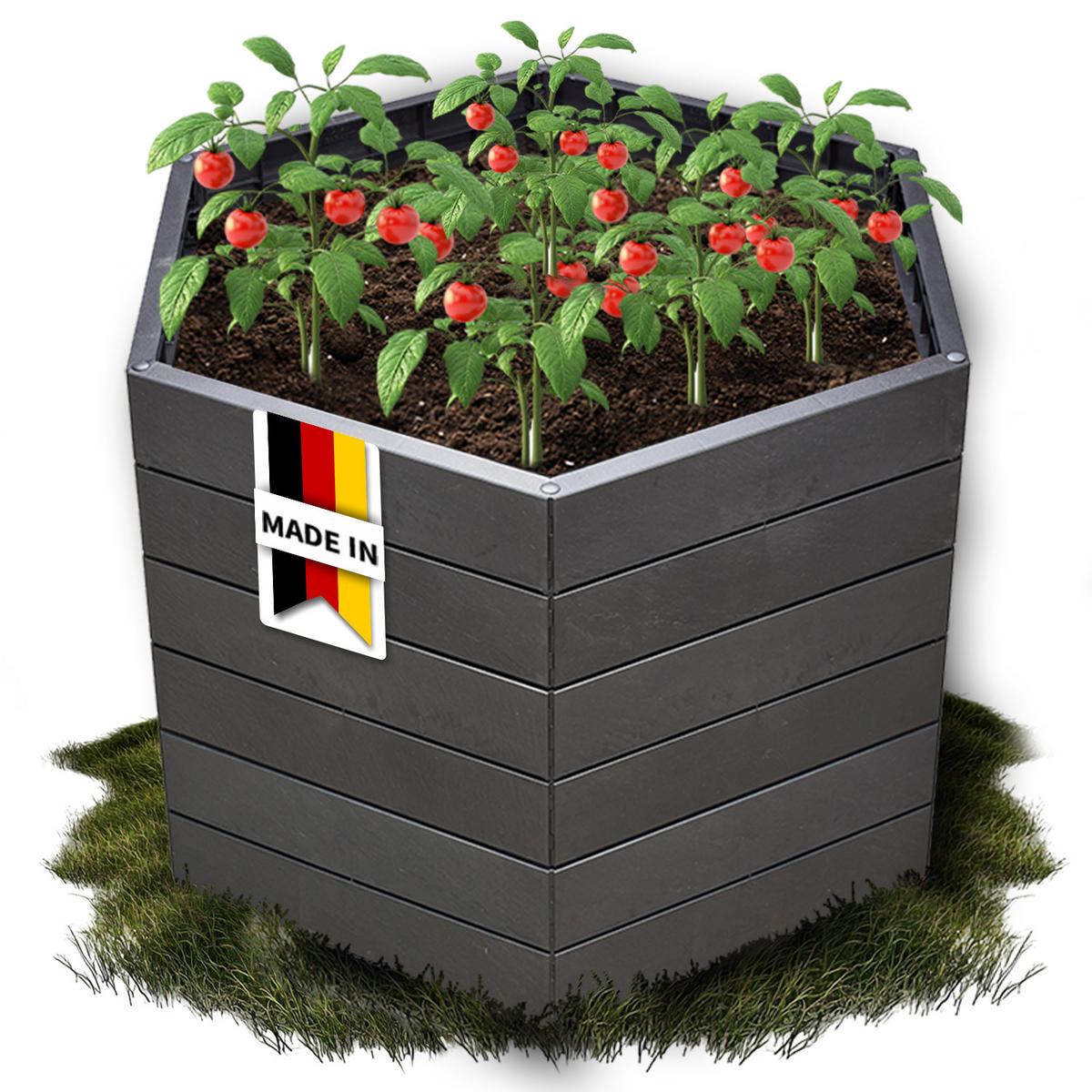HOCHBEET Stony L 75 - Anthrazit, Kunststoff (110/75/56.8cm) - GARANTIA