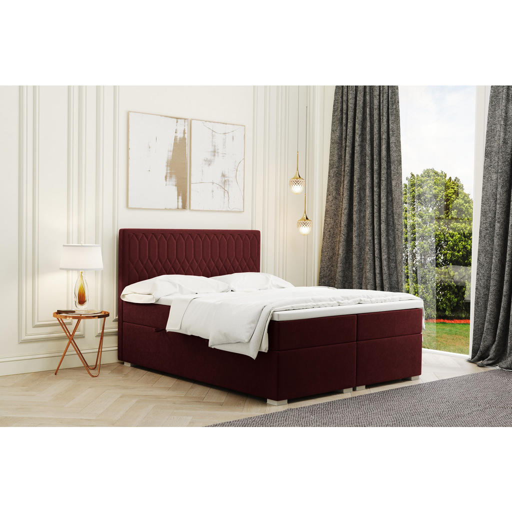 Thumbnail - Kaiser Möbel Boxbett, Rot, Textil, H2, 7-Zonen, Höhe ca. 20 cm, einzeln stellbar,Rechteckig, 120x200 cm, Schlafzimmer, B...