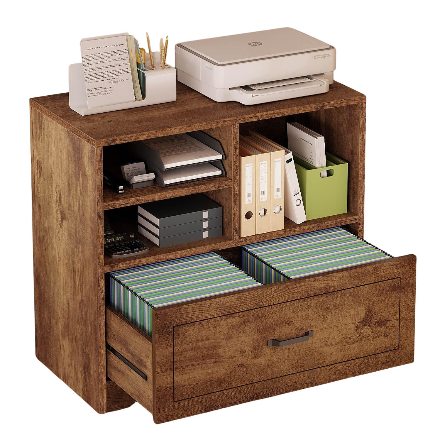 STAURAUMSCHRANK mit Schublade & Offenen Fächern INDUSTRIAL 83.8 x 40.0 x 72.5 cm - Wildeiche, Holzwerkstoff/Metall (83.8/72.5/40cm) - Quality Elegance
