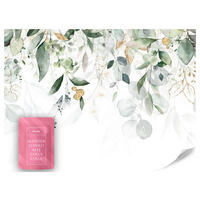 FOTOTAPETE Aquarell Blätter Pflanzen Natur 100x70 - Gelb/Beige, Papier (100/70cm) - Muralo