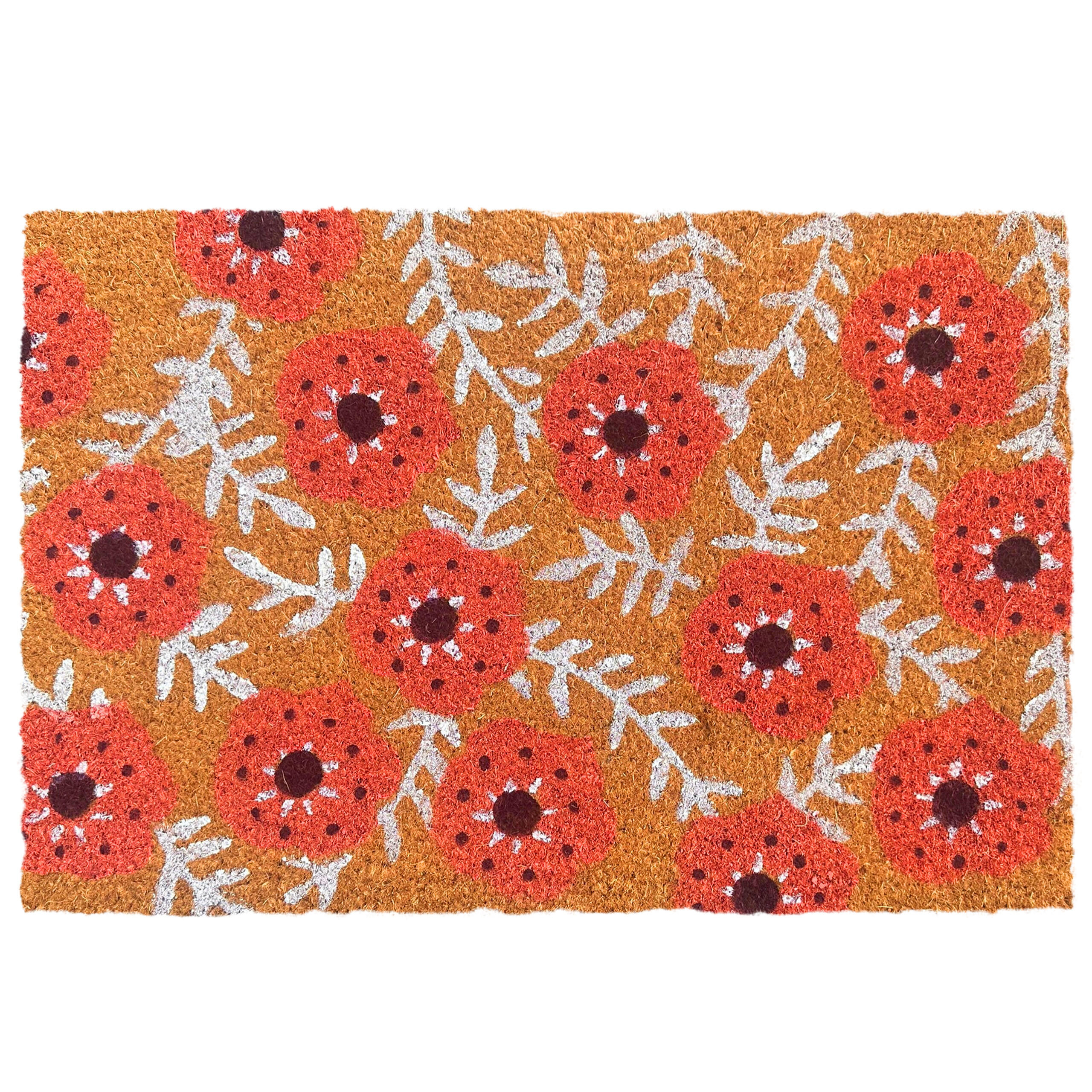 Relaxdays ROHOŽKA Přírodní kokos protiskluzová rostlinný motiv 60x40 cm