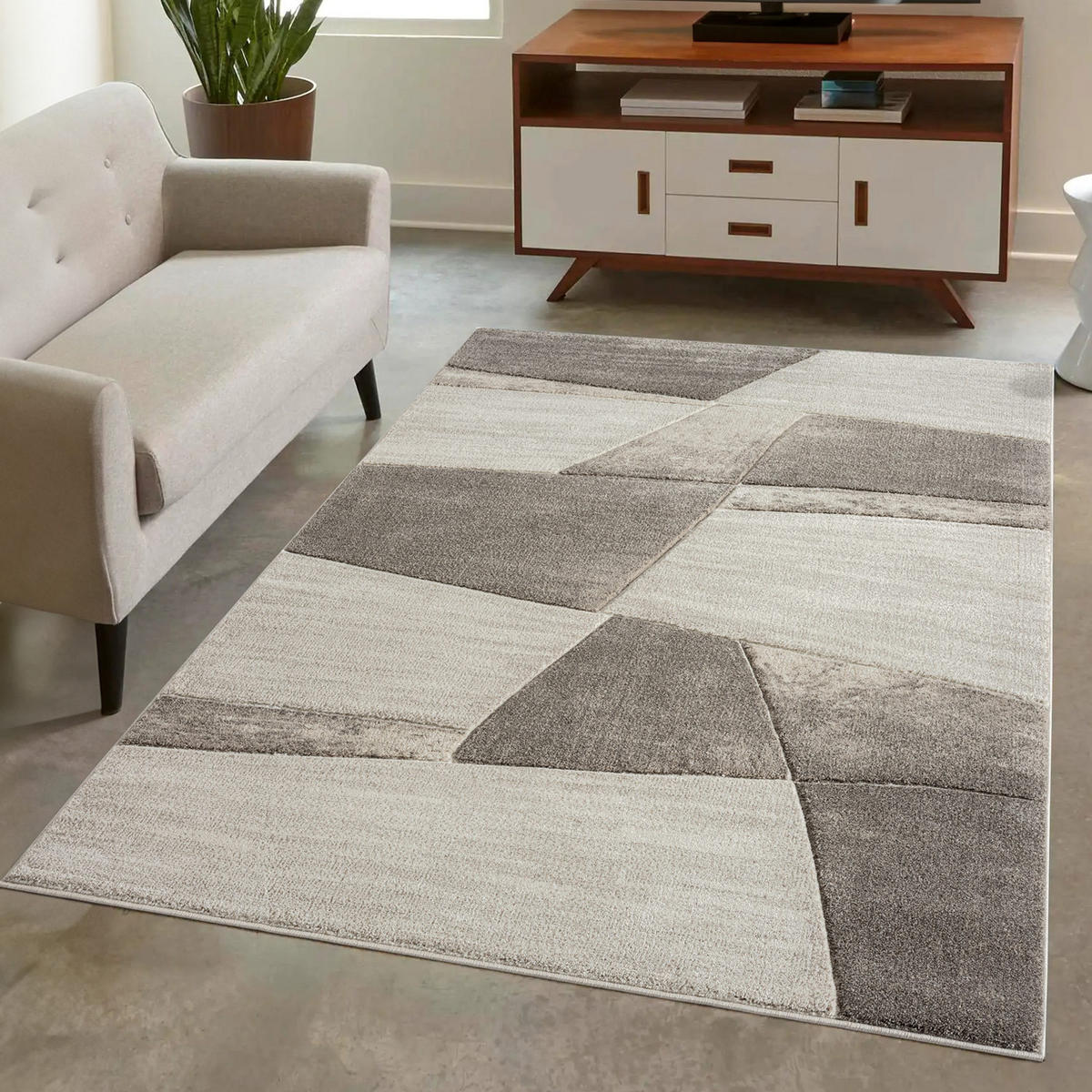 KURZFLOR-TEPPICH Bonito 9053 Braun 160x230 cm - Braun, Textil (160/230cm) - carpet city