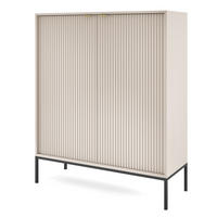 HIGHBOARD STELLARE 104/125/39cm 2 Türen Kaschmir - Kaschmir/Goldfarben, Holzwerkstoff (104/125/39cm) - MASSENO