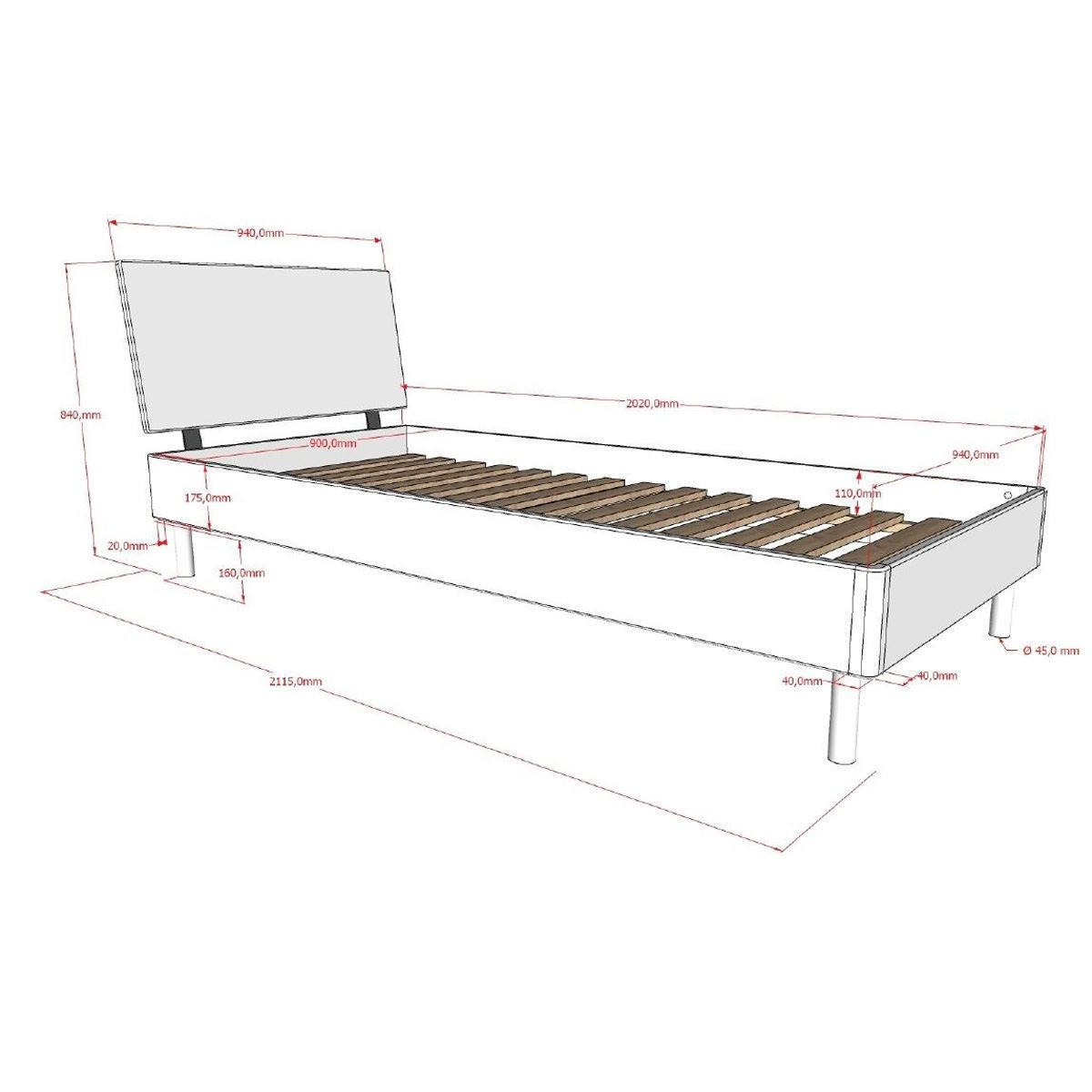 EINZELBETT 90x200 Keeley Buche Weiß Holz Kopfteil Komfort Stabil - Weiß, Holz (90/200cm) - 58aufmkessel