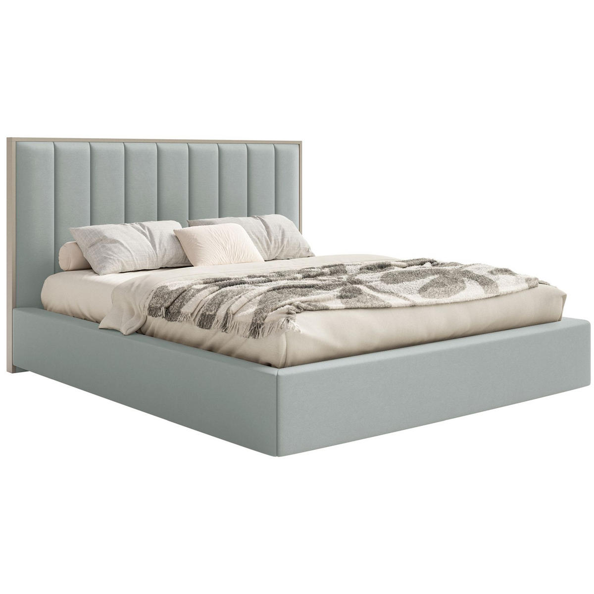 POLSTERBETT Togents Salbeigrün mit Veloursbezug und LED, 180x200 cm - Hellgrün, Textil (180/200cm) - Selsey