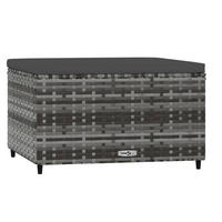 GARTENHOCKER Mit Kissen Grau Poly Rattan - Grau, Kunststoff (55/31/55cm) - vidaXL