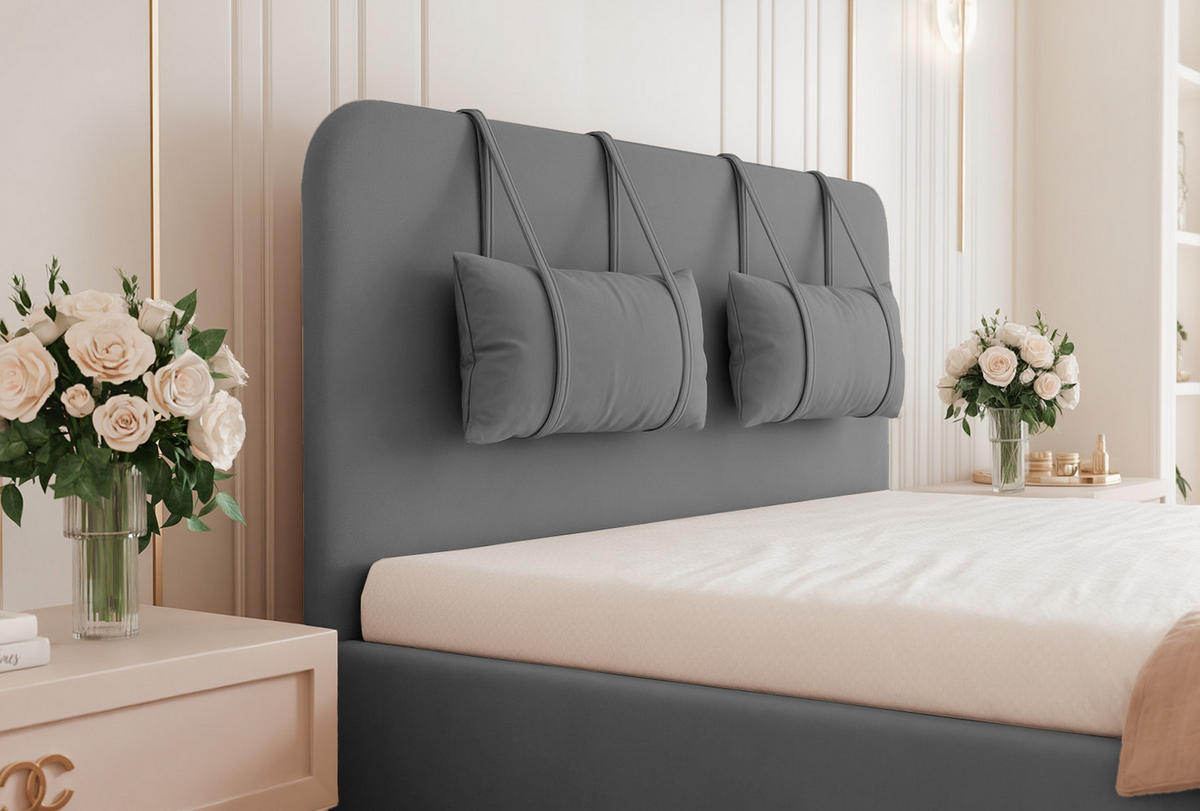 POLSTERBETT Rexal 120x200 cm, Anthrazit - Anthrazit, Textil (200/120cm) - Fedve