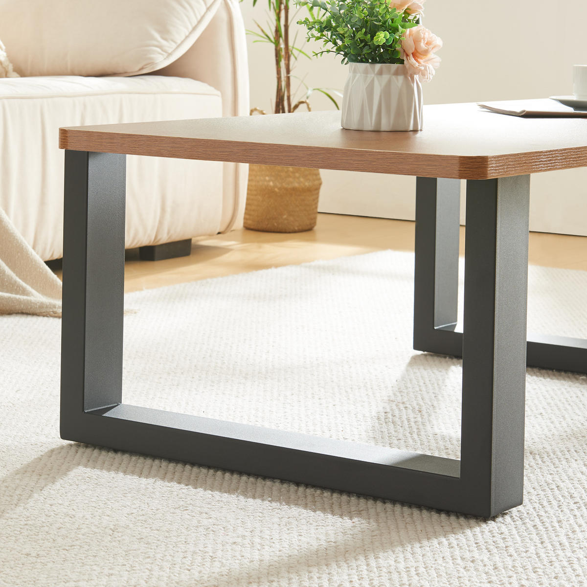 TISCHGESTELL-SET 2 TLG. Makers - Schwarz, Metall (64/40/10cm) - [en.casa]