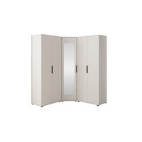 GARDEROBE Napoli Version 9, Kleiderschrank mit Spiegel - Beige, Holzwerkstoff (140/185/140cm) - Jerpax