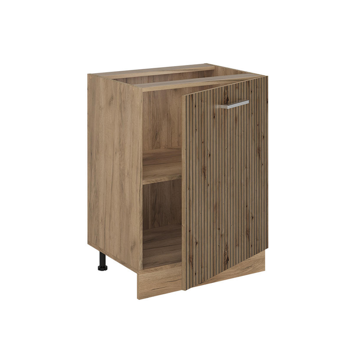 SPODNÍ SKŘÍŇKA KUCHYŇSKÉ LINKY R-Line, Řemeslný dub/Zlatý mocný dub, 60 cm s 1 dveřmi pracovná doska Dub Goldkraft - dub artisan/barva dubu, kompozitní dřevo (60/81.6/60cm) - Vicco