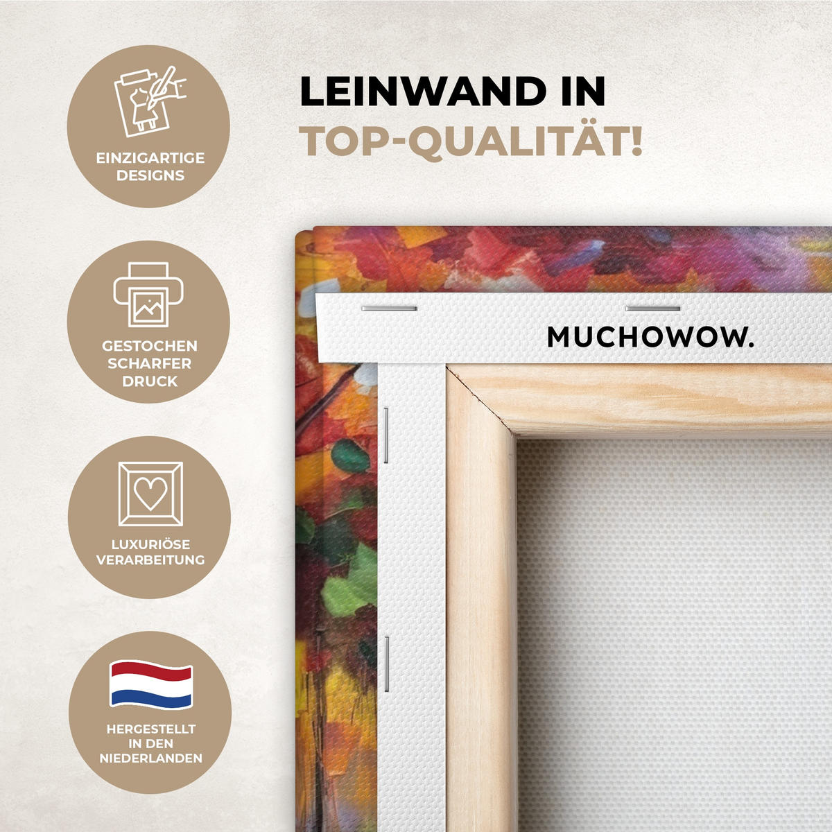 LEINWANDBILD Landschaft - Wald - Farben - Natur Deko Wohnzimmer 20x20 cm - Multicolor, Textil (20/20cm) - MuchoWow