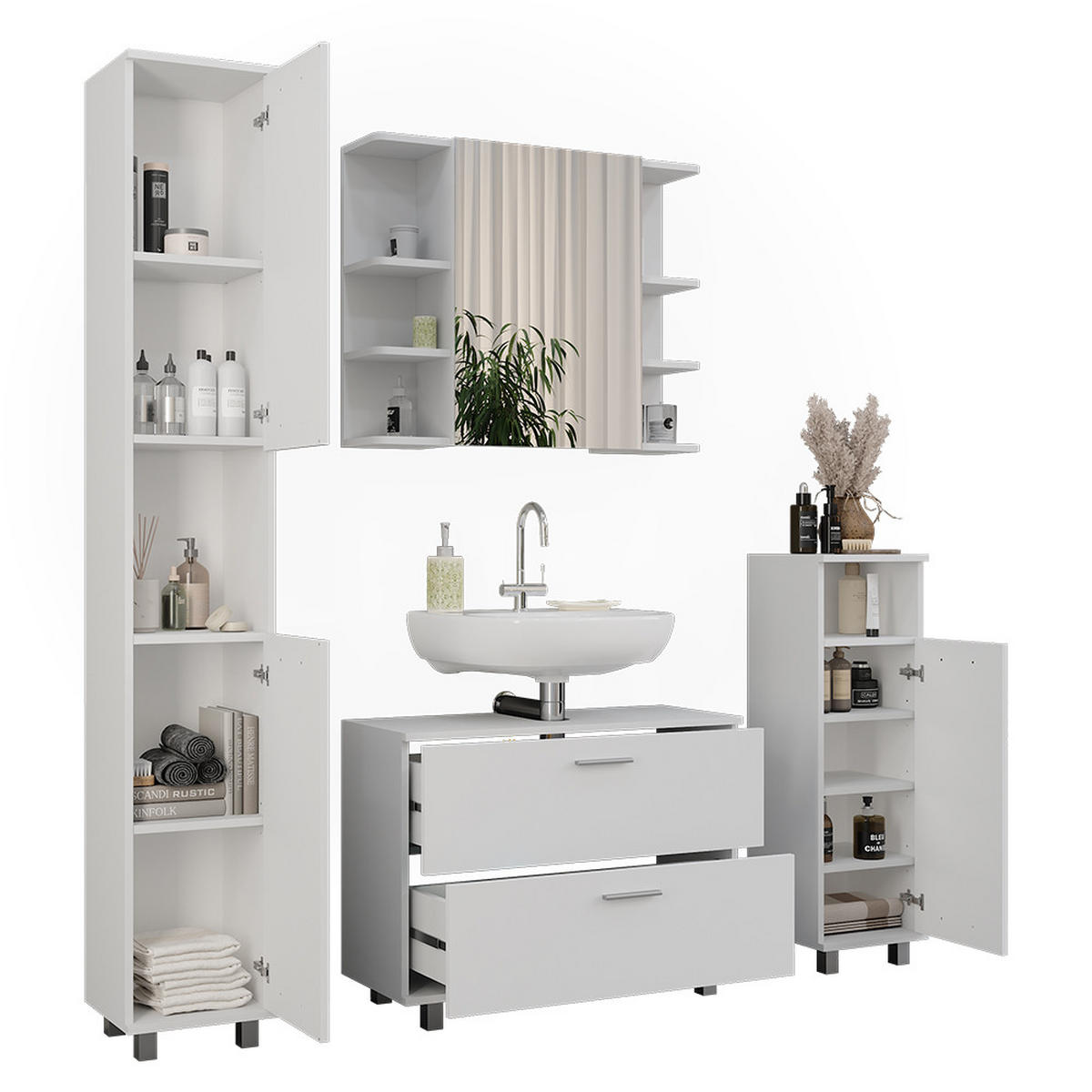 KOUPELNOVÝ NÁBYTEK Ilias Bílá - bílá, kompozitní dřevo (80.2/60.8/33cm) - Vicco