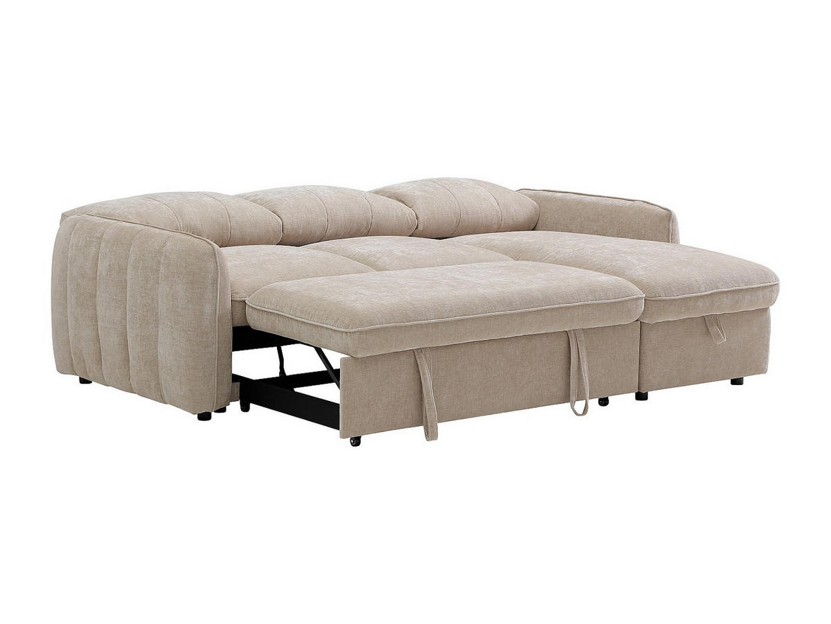 SCHLAFSOFA - 4 Personen - stoff - beige Naloci - Beige, Textil (240/92/158cm) - Vente-Unique