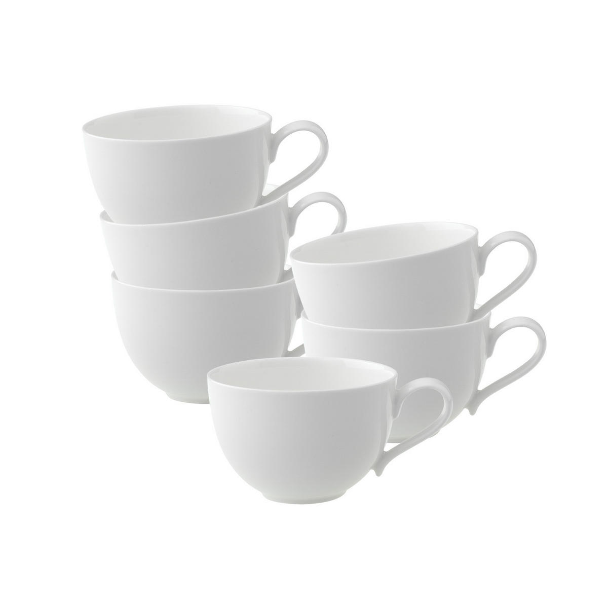 KAFFEETASSEN New Cottage Basic weiß 150 ml 6er Set - Weiß, Keramik (0.15L) - Villeroy & Boch