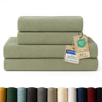 BADETUCH 4-teilig, 2x Badetuch 70/140 + 2x Handtuch 50/100 cm, Hellgrün - Hellgrün, Textil (70/140cm) - Blumtal