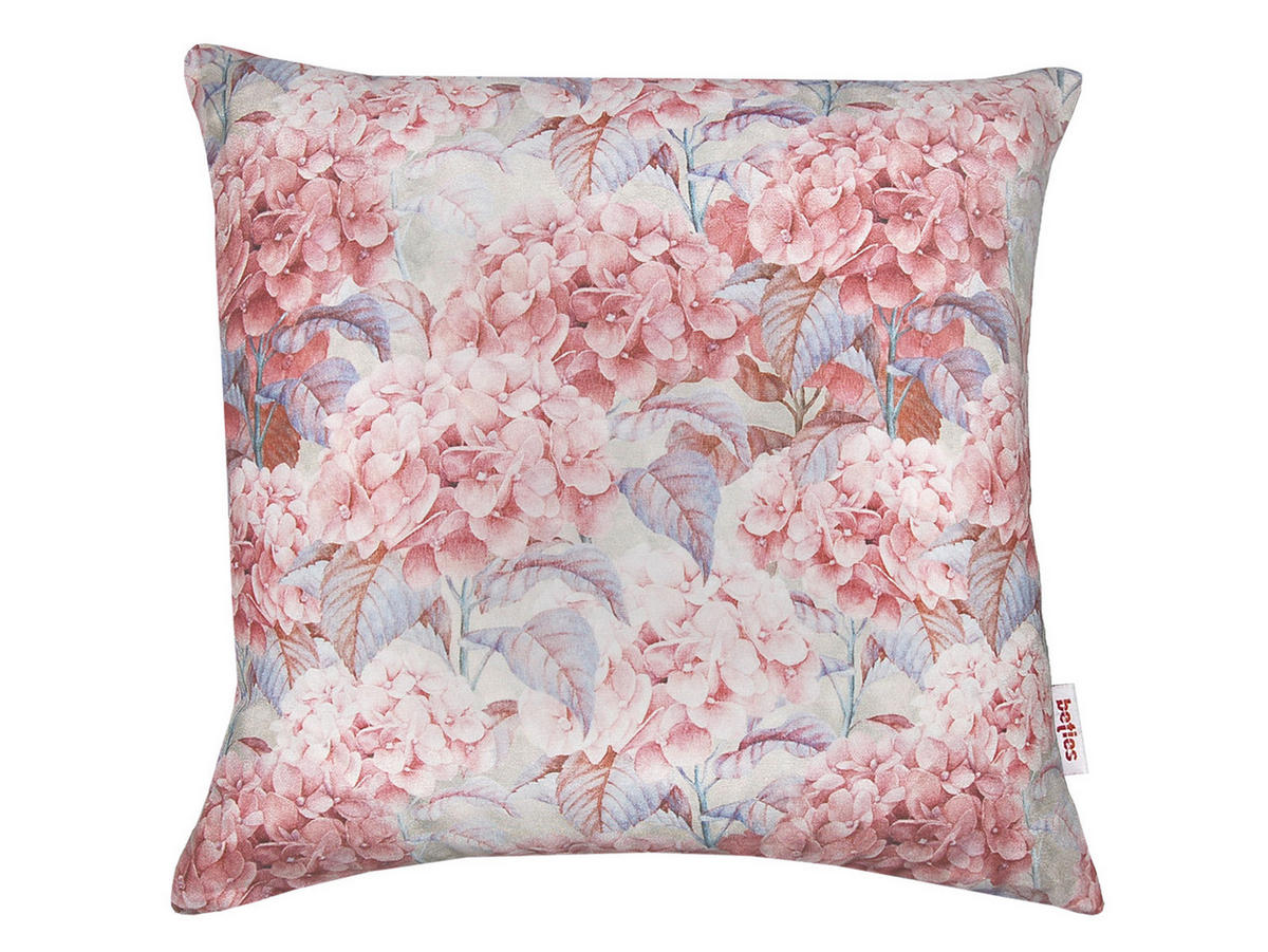 KISSENHÜLLE Hortensie flieder-mauve Mischgewebe 50/50 cm - Flieder/Mauve, Textil (50/50cm) - beties Heimtextil