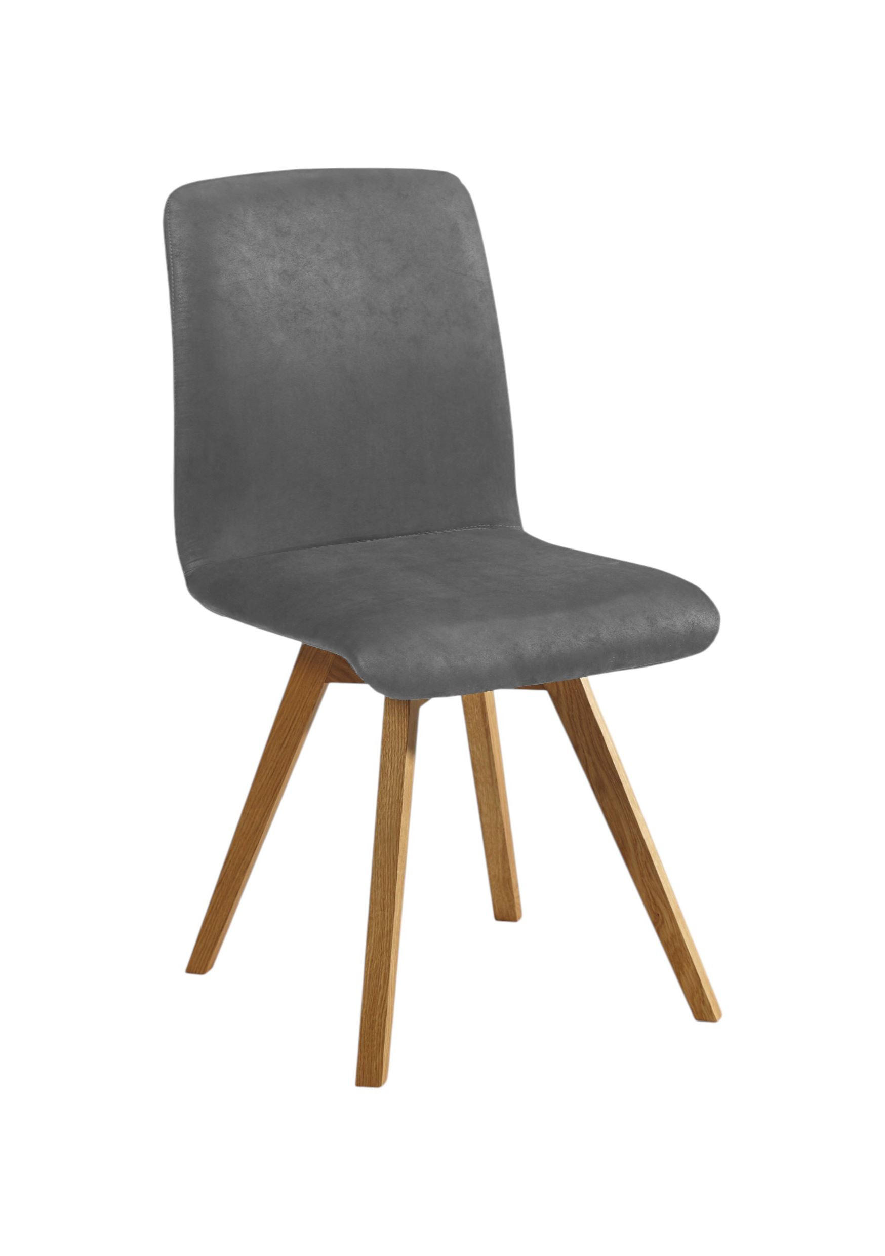 ESSZIMMERSTUHL 2er-Set Delfi 5 Wildeiche Massiv/Microfaser Grau - Grau, Holz (46/92/56cm) - 58aufmkessel