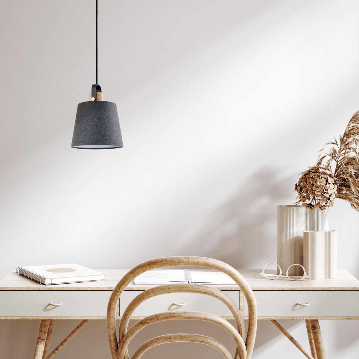 PENDELLEUCHTE Marta L - Schwarz, Metall (20/20/25cm) - Paco Home