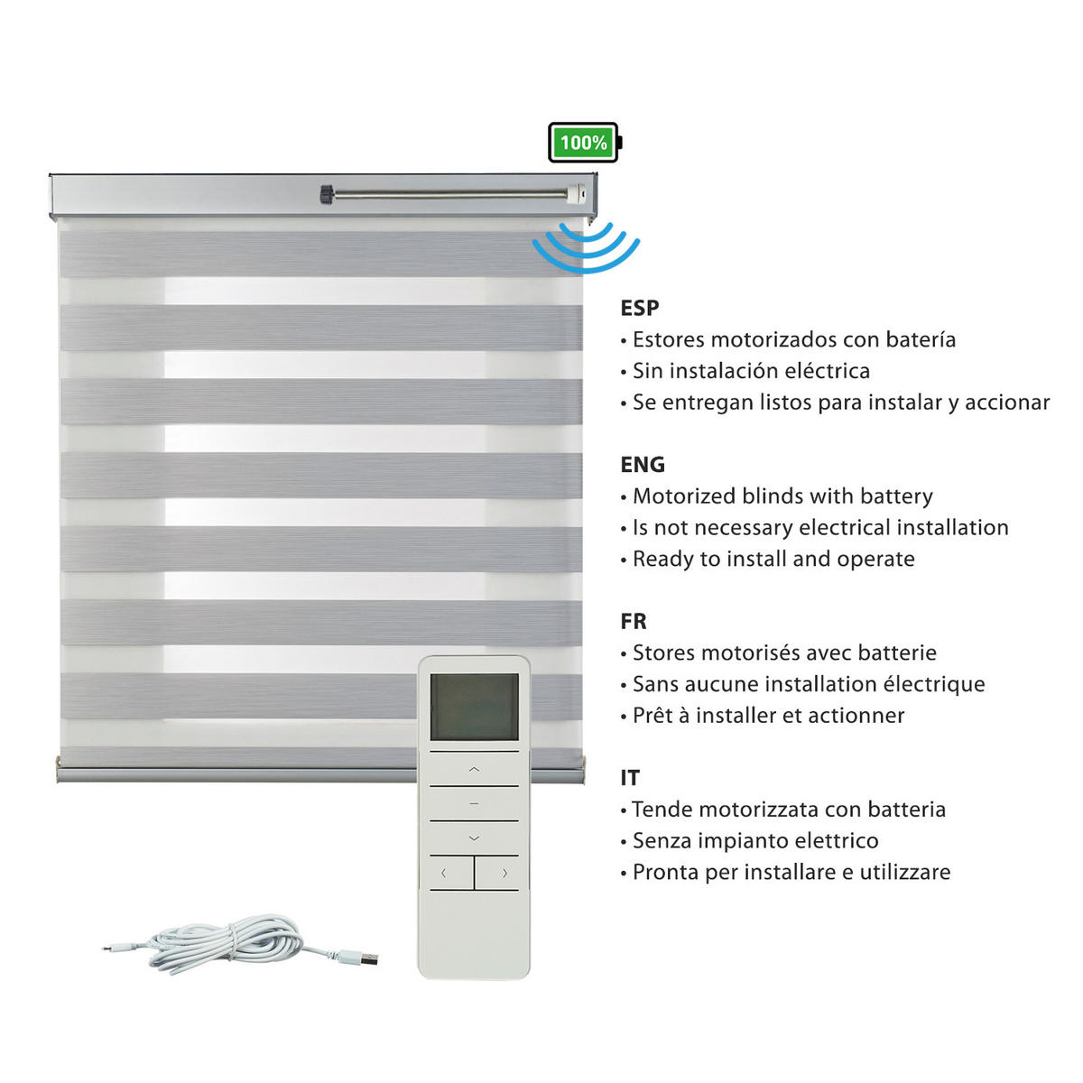 DOPPELROLLO Motorisiertes Silber 160x250 cm - Silberfarben, Kunststoff (160/250cm) - STORESDECO