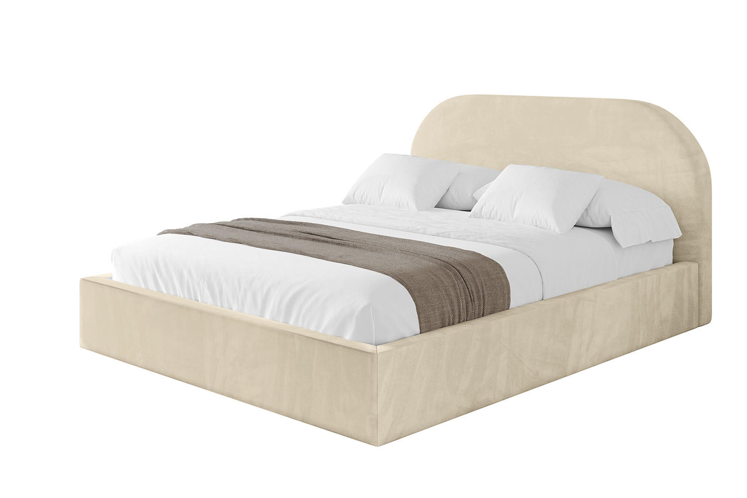 POLSTERBETT mit Bettkasten und Lattenrost, Boxbett ohne Matratze - TIVON 200x200 Beige - Ecru, Holzwerkstoff/Textil (200/200cm) - ALTDECOR